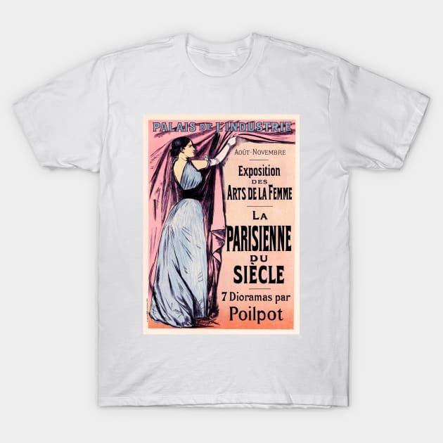 PARIS WOMAN ART EXHIBITION OF THE CENTURY Vintage French Advertisement T-Shirt by vintageposters